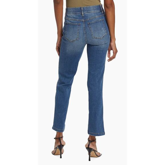 Spanx Straight-Leg Ankle Jeans Blue Medium Pull-On High Rise Casual 20356R - Picture 4 of 13